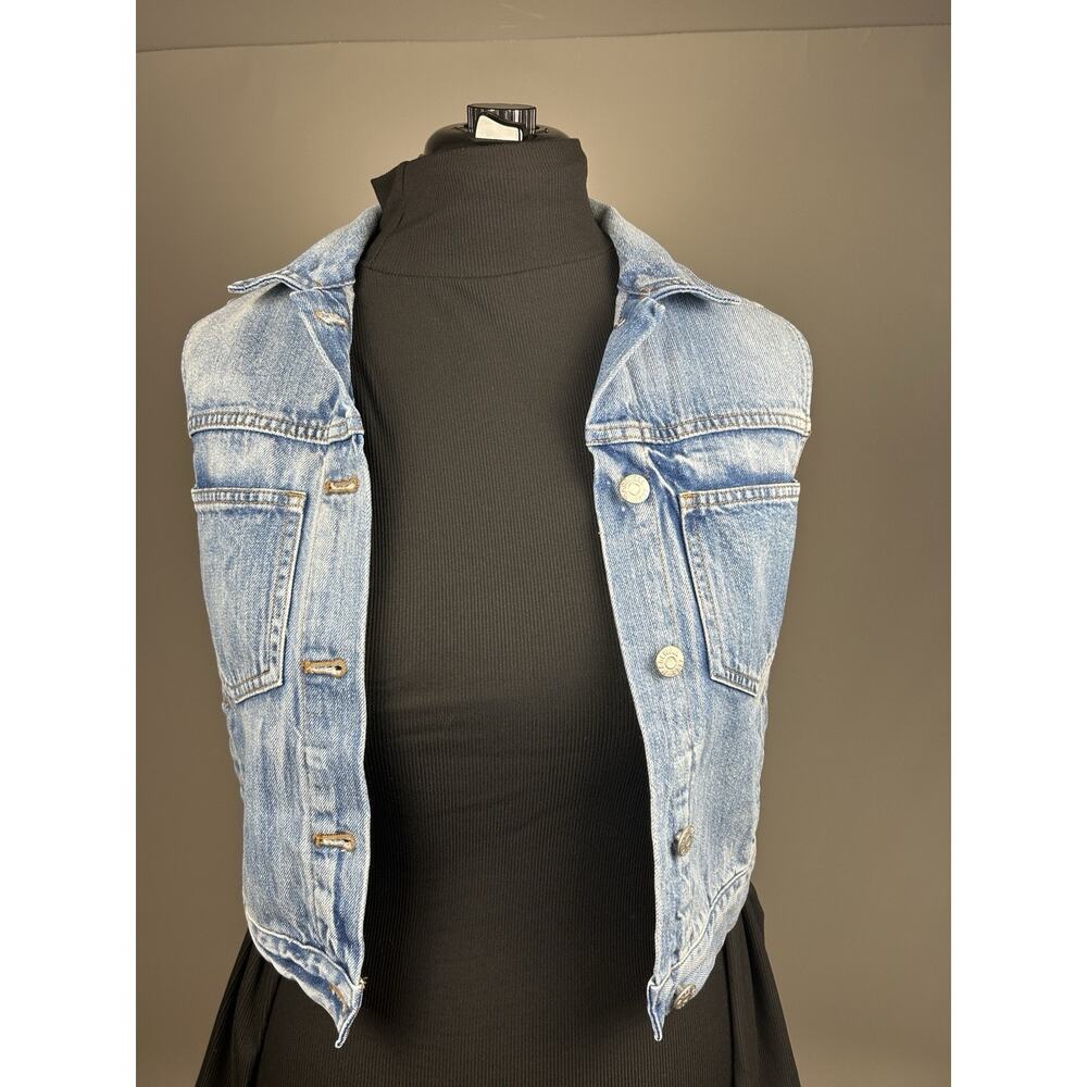 Madewell Denim Vest Small Light Wash Jean Jacket Sleeveless Casual Y2K Core - Picture 12 of 12